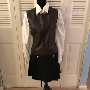 Valerie Stevens brown leather vest.